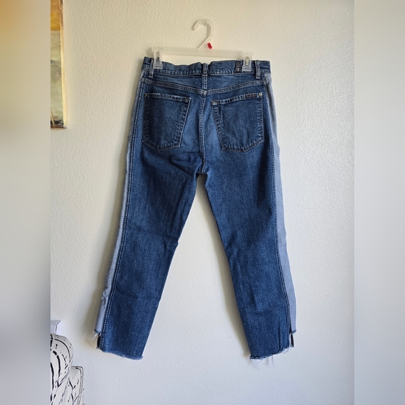7 For All Mankind Denim - 7 For All Mankind Blue Cropped Ankle Jeans
